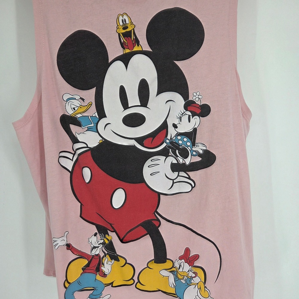 Disney Mickey Mouse Friends Pink Graphic Muscle Tank Top XL 15-17 Sleeveless Tee - Picture 4 of 7